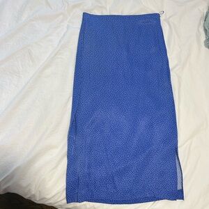 Blue Midi Silk Skirt - Zara